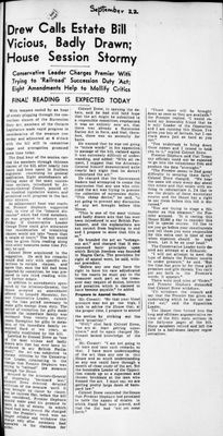 Ontario Scrapbook Hansard, 22 Sep 1939