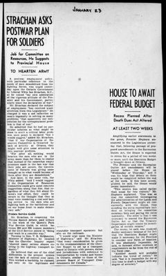 Ontario Scrapbook Hansard, 23 Jan 1940