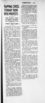 Ontario Scrapbook Hansard, 22 Feb 1940