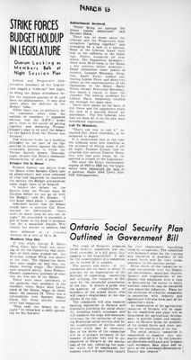 Ontario Scrapbook Hansard, 19 Mar 1943