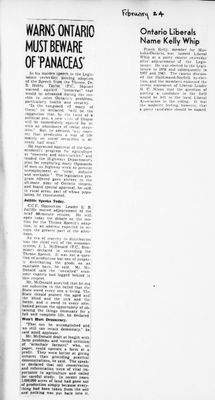 Ontario Scrapbook Hansard, 24 Feb 1944