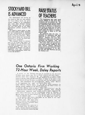 Ontario Scrapbook Hansard, 5 Apr 1944