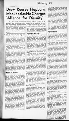 Ontario Scrapbook Hansard, 28 Feb 1945