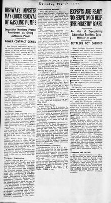 Ontario Scrapbook Hansard, 12 Mar 1927