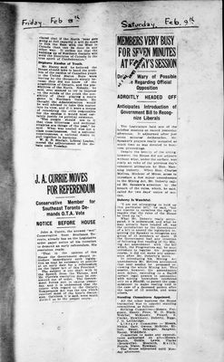 Ontario Scrapbook Hansard, 9 Feb 1924