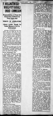 Ontario Scrapbook Hansard, 26 Jan 1923