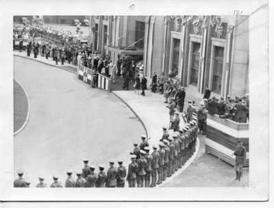 Royal Visit, 1939 - Presentation Line Welcoming King George VI and Queen Elizabeth  at C.N.R. Station, London, Ontario