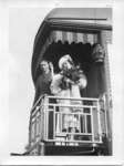 Royal Visit, 1939 - King George VI and Queen Elizabeth on the train waving adieu to the crowds at Glencoe, Ontario