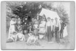 Group portrait of holiday makers at Port Stanley, Ontario