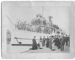 Unidentified group of pleasure seekers on board the steamboat Carmona, Mackinac Island, Michigan