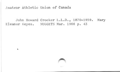 Amateur Athletic Union of Canada.