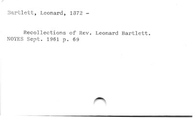 Bartlett, Leonard, 1872-