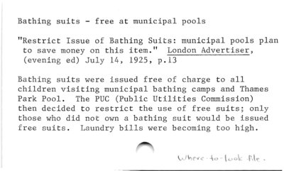 Bathing suits - free at municipal pools