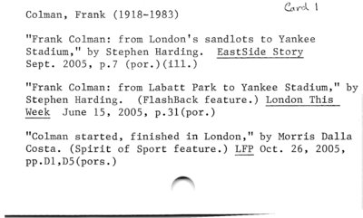 Colman, Frank (1918-1983)