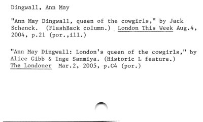 Dingwall, Ann May