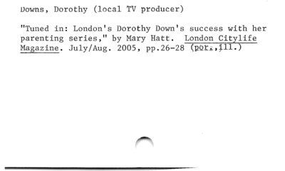 Downs, Dorothy (local TV producer)