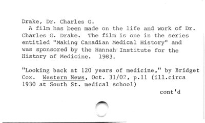 Drake, Dr. Charles G.