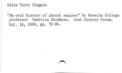 Earle Terry Singers