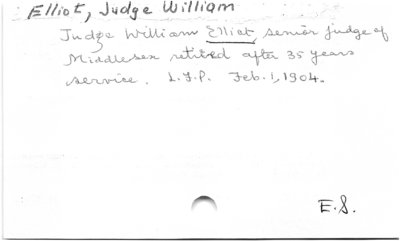 Elliot, Judge WIlliam