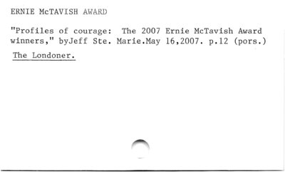 Ernie McTavish Award