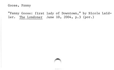 Goose, Fanny