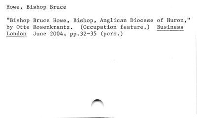 Howe, Bishop Bruce