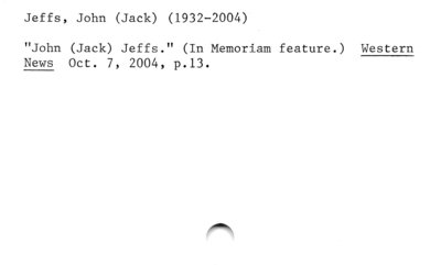 Jeffs, John (Jack) (1932-2004)