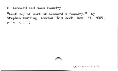 E. Leonard and Sons Foundry