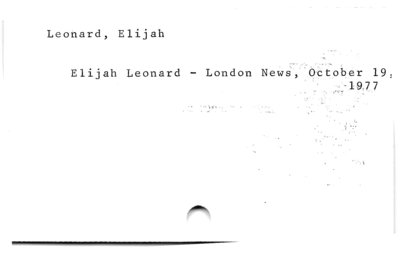 Leonard, Elijah