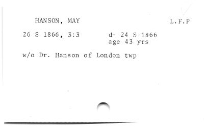 HANSON, MAY