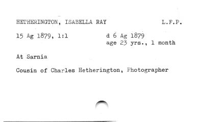 HETHERINGTON, ISABELLA RAY L.F.P.