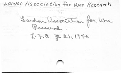 London Association for War Research