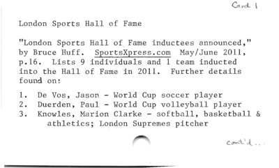 London Sports Hall of Fame