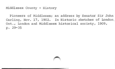 Middlesex County - History