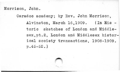 Morrison, John, Rev.