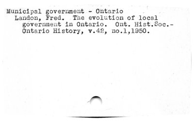 Municipal government - Ontario