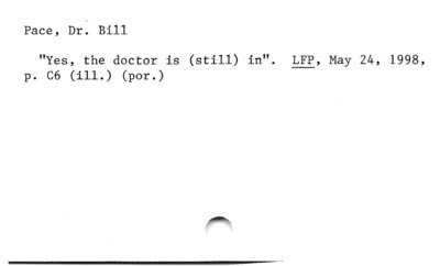 Pace, Dr. Bill