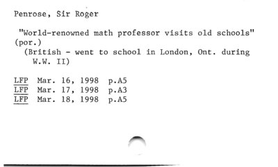 Penrose, Sir Roger