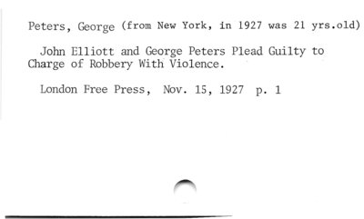 Peters, George (from New York, in 1927 was 21 yrs.old)