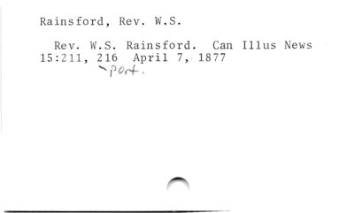 Rainsford, Rev. W.S.