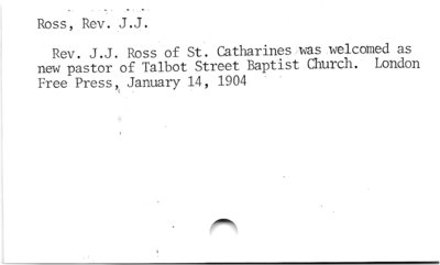 Ross, Rev. J.J.