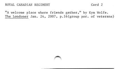 Royal Canadian Regiment  Card 2