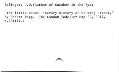 Salinger, J.D. (Author of Catcher in the Rye)