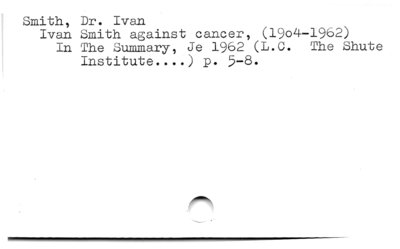 Smith, Dr. Ivan