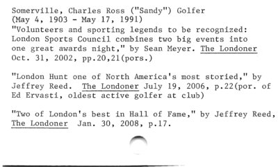 Somerville, Charles Ross ("Sandy") Golfer
