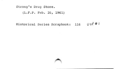 Strong's Drug Store.