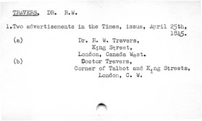 Travers, Dr. R.W.