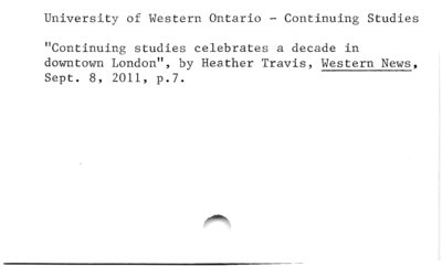 University of Western Ontario - Continuing Studies