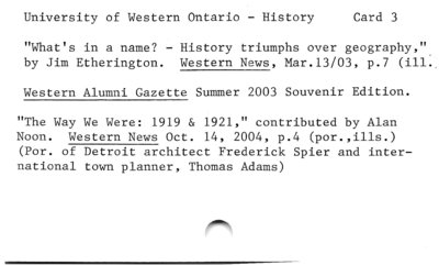 University of Western Ontario - History.