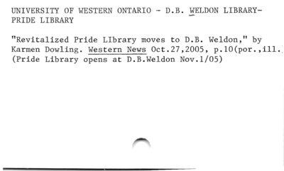 University of Western Ontario - D.B. Weldon Library-  Pride Library